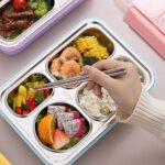 ظرف غذا کارمندی استیل نمای محفظه ها