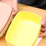 ظرف غذا طرح همبرگر مستطیلی مدل سه محفظه ای نمای داخلی