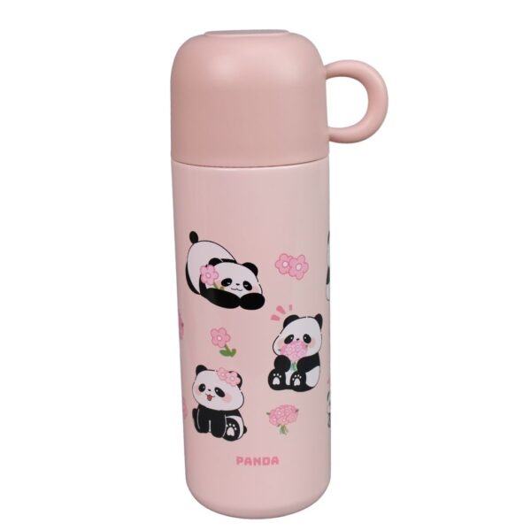 تراول ماگ استیل پاندا فانتزی گنجایش 500ml نمای رو به رو
