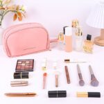 کیف آرایشی چرم زنانه صورتی مای حقیقی