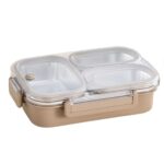 ظرف غذا فلزی مدل سه محفظه ای 7000 گنجایش 800ml نمای رو به رو