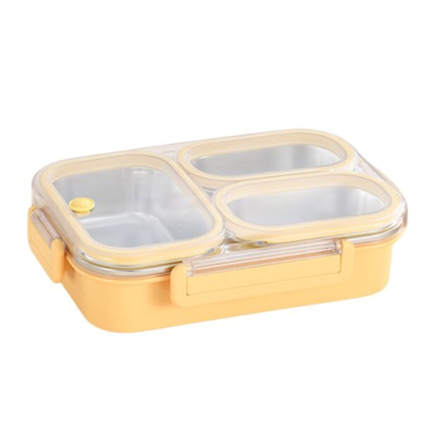 ظرف غذا فلزی مدل سه محفظه ای 7000 گنجایش 800ml نمای رو به رو