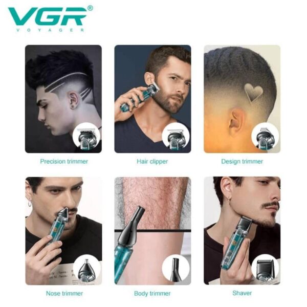 ست ماشین اصلاح موی صورت و بدن 6 کاره وی جی آر V-102 نمای استفاده