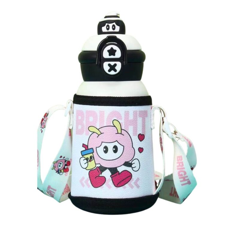 فلاسک کودک مدل طرح دار دو حالته رنگ مشکی نمای رو به رو