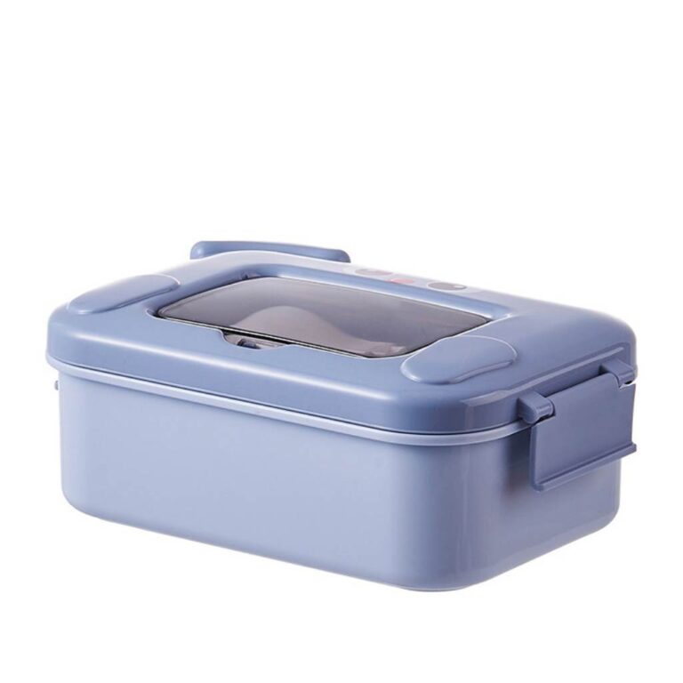 ظرف غذا استیل طرح جوجه گنجایش 900ml رنگ آبی نمای رو به رو