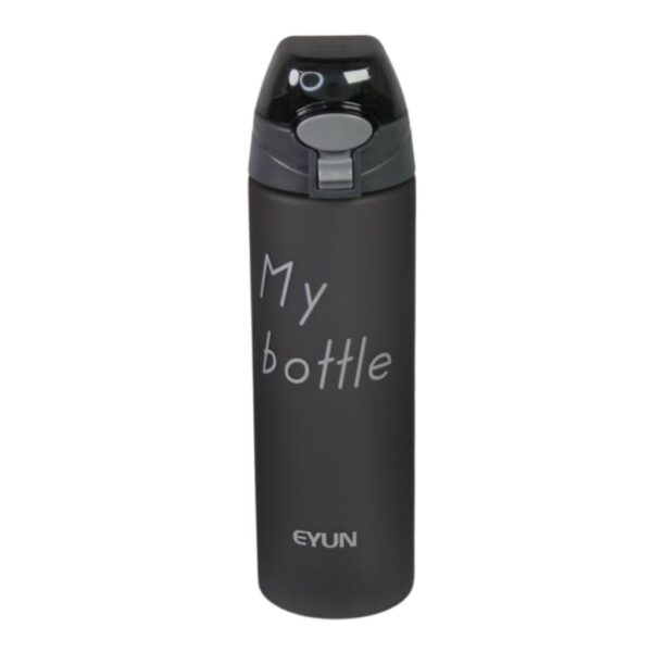 قمقمه قفل دار مدل my bottle گنجایش 700ml رنگ مشکی نمای رو به رو