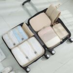 نظم دهنده چمدان مدل 7 تکه کرمی نمای جانبی