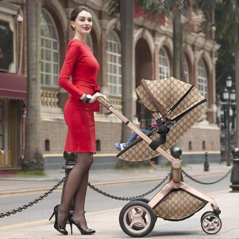 ست کالسکه و کریکات HOT MOM قهوه ای نمای حقیقی