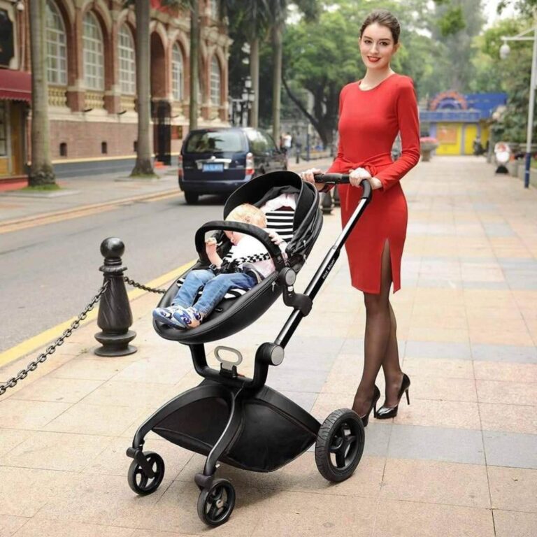 ست کالسکه و کریکات HOT MOM مشکی زبرا نمای حقیقی