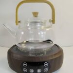 قوری پیرکس دسته چوبی گنجایش 1000ml نمای رو به رو