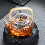 قوری پیرکس دسته چوبی گنجایش 1000ml نمای بالا