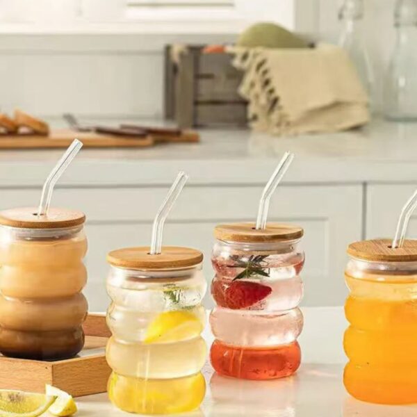 لیوان اسموتی درب دار گنجایش 500ml نمای رو به رو