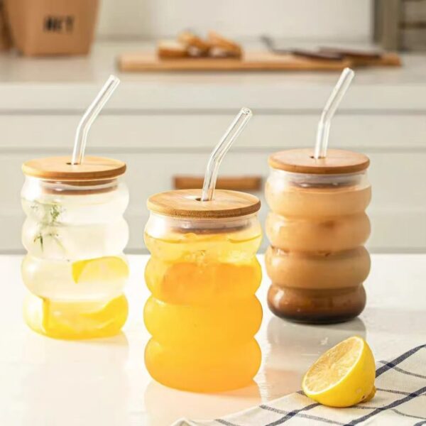 لیوان اسموتی درب دار گنجایش 500ml نمای رو به رو