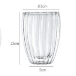 لیوان بروسیلیکات 350ml نمای ابعاد