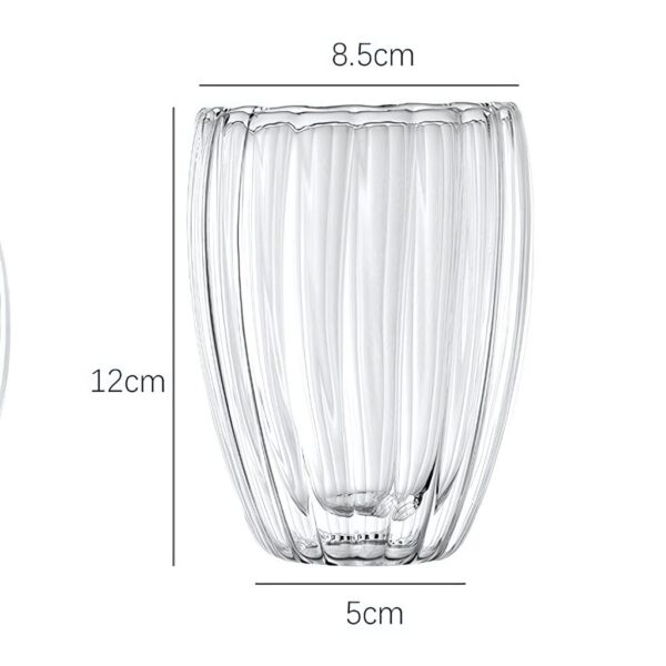لیوان بروسیلیکات 350ml نمای ابعاد
