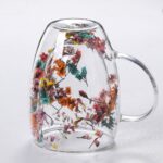 ماگ دوجداره گل خشک نمای برعکس شده لیوان