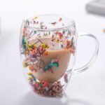 ماگ دوجداره گل خشک نمای حقیقی