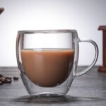ماگ دوجداره شیشه ای سایز متوسط نمای حقیقی
