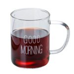 لیوان پیرکس گود مورنینگ دسته شفاف