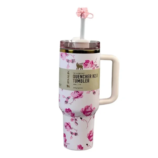 ماگ اورجینال استنلی و LOVESHACKFANCY طرح Flowers مدل Quencher گنجایش 40oz کد m2855 - Image 9
