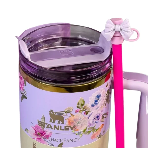ماگ اورجینال استنلی و LOVESHACKFANCY طرح Flowers مدل Quencher گنجایش 40oz کد m2855 - Image 5