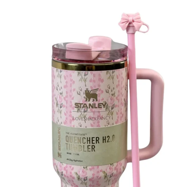 ماگ اورجینال استنلی و LOVESHACKFANCY طرح Flowers مدل Quencher گنجایش 40oz کد m2855 - Image 7