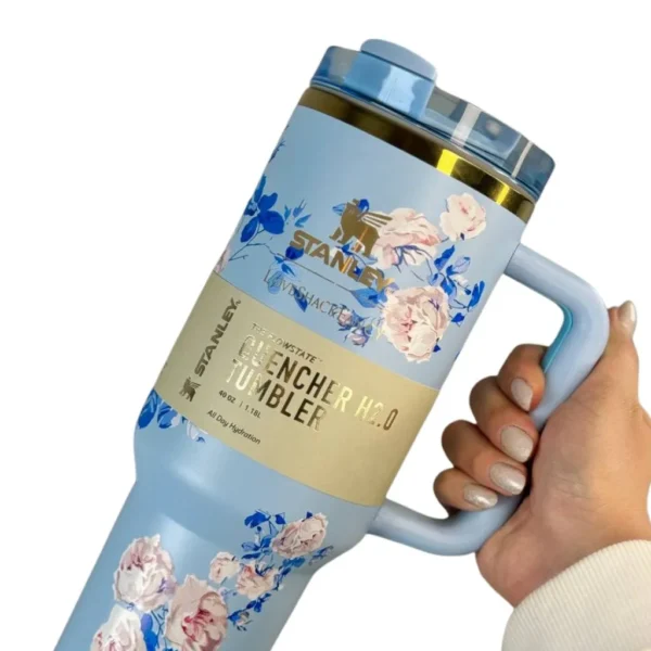ماگ اورجینال استنلی و LOVESHACKFANCY طرح Flowers مدل Quencher گنجایش 40oz کد m2855 - Image 11