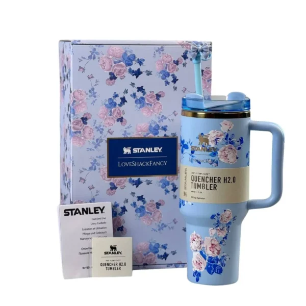 ماگ اورجینال استنلی و LOVESHACKFANCY طرح Flowers مدل Quencher گنجایش 40oz کد m2855 - Image 10