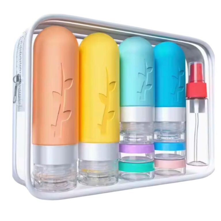 پک مسافرتی سیلیکونی مدل 16 عددی رنگ پاستیلی نمای رو به رو