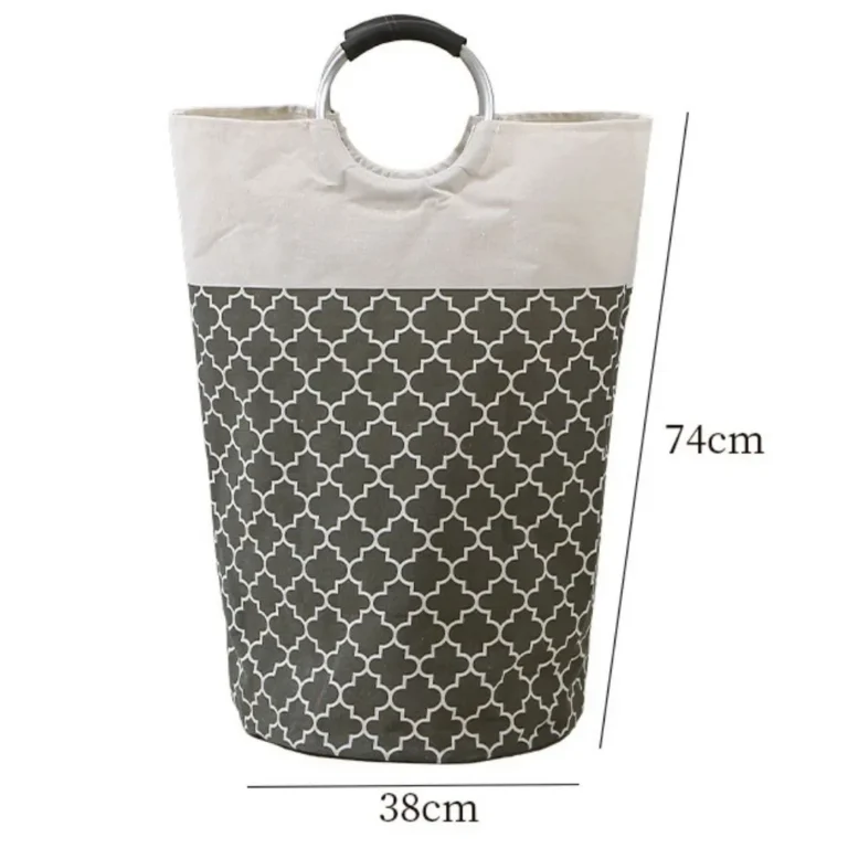 سبد لاندری طرح Quatrefoil دسته فلزی ابعاد