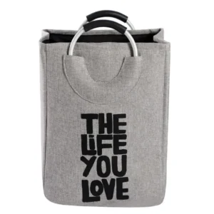 سبد لاندری کتان مدل مکعبی طوسی