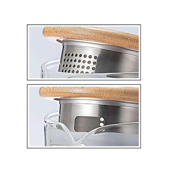 پارچ پیرکس درب بامبو طرح برجسته گنجایش 1/8L کد m253 - Image 4