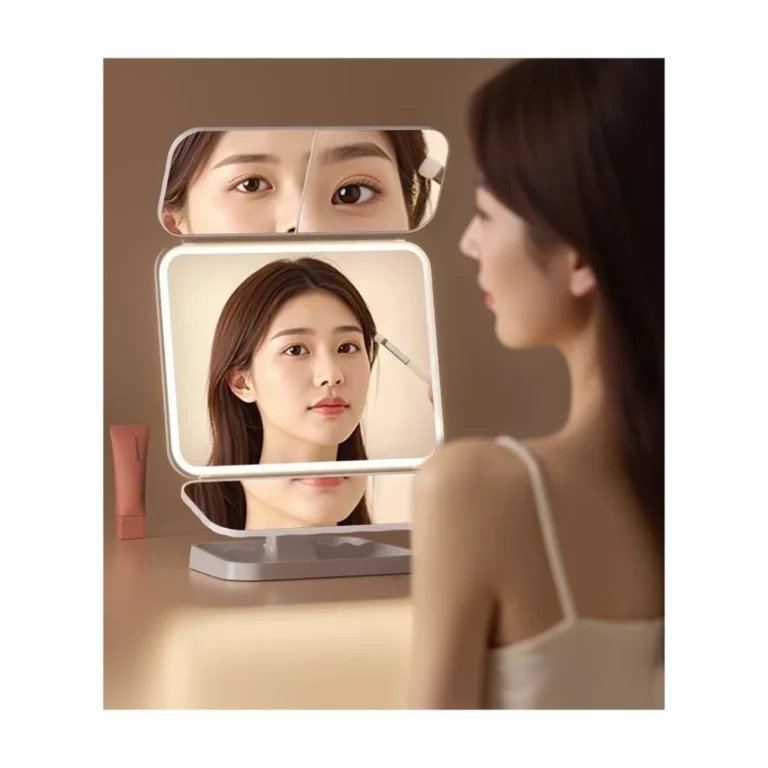 آینه آرایشی رومیزی LED دار نمای حقیقی