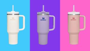 سه تامبلر استنلی Quencher سفید، بنفش و صورتی