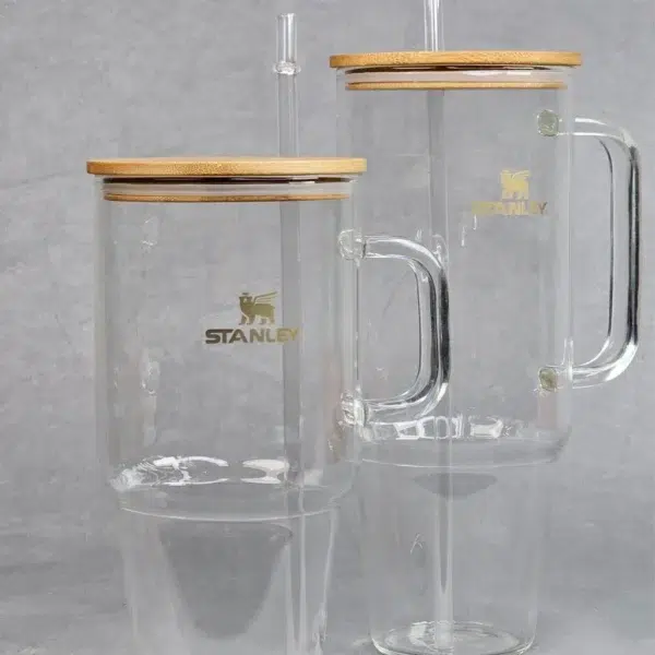 تامبلر طرح استنلی پیرکس درب بابمو گنجایش 40oz نمای رو به رو