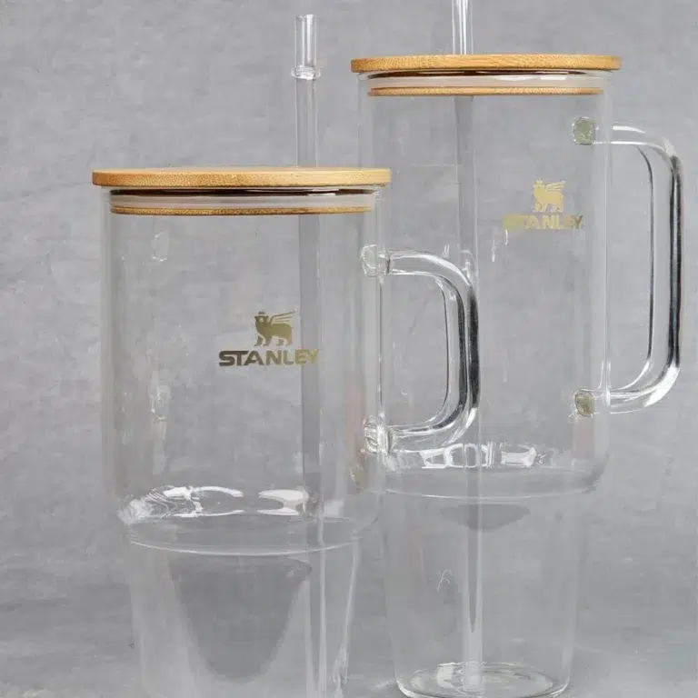 تامبلر طرح استنلی پیرکس درب بابمو گنجایش 40oz نمای رو به رو