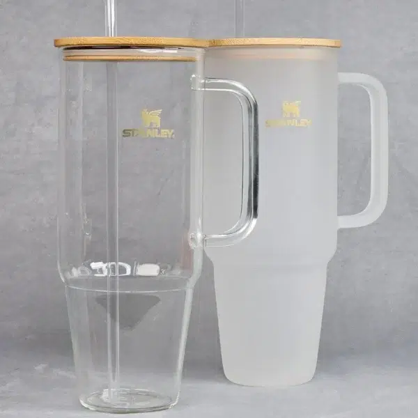 تامبلر طرح استنلی پیرکس درب بابمو گنجایش 40oz نمای حقیقی