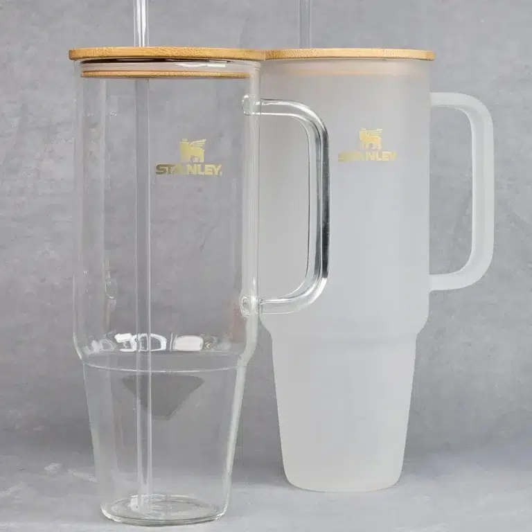 تامبلر طرح استنلی پیرکس درب بابمو گنجایش 40oz نمای حقیقی
