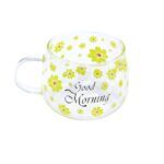 لیوان پیرکس تپل مدل good morning طرح گل نمای حقیقی