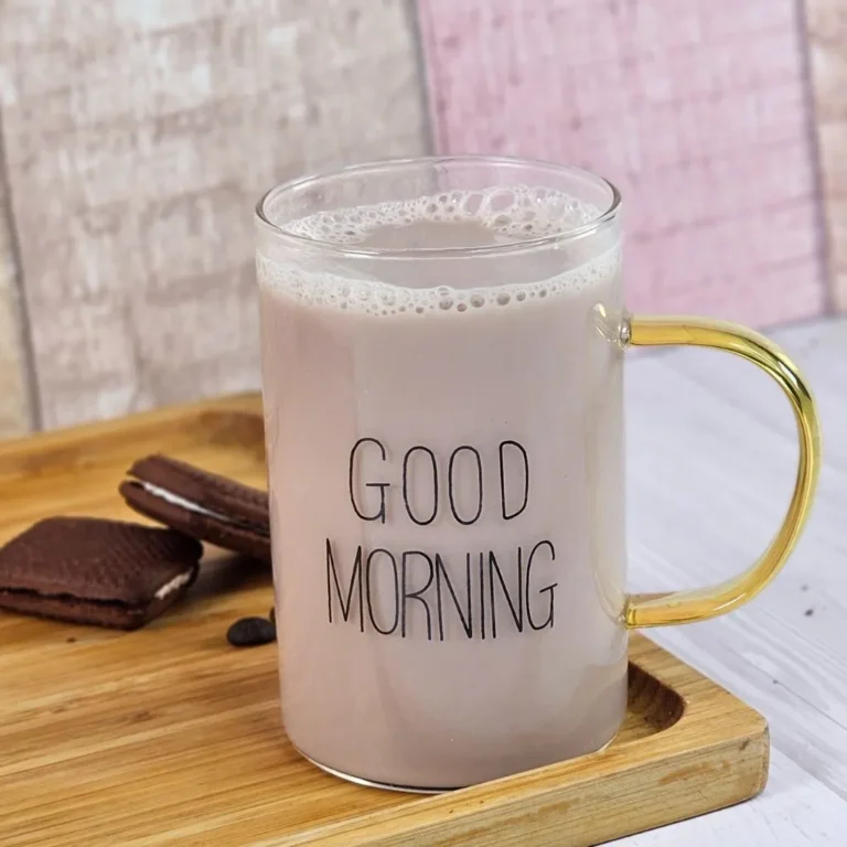 لیوان پیرکس مدل good morning نمای رو به رو