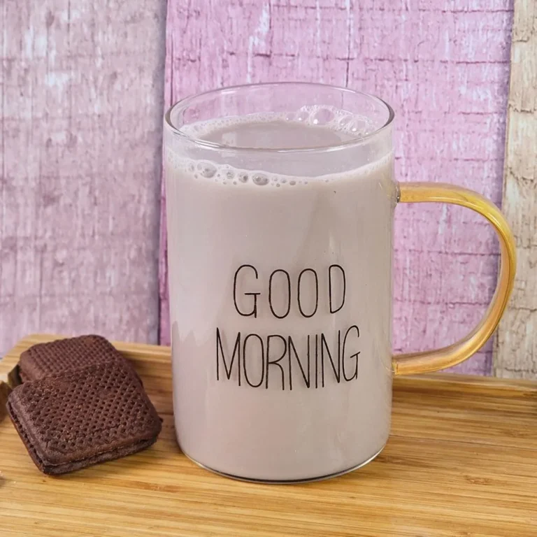 لیوان پیرکس مدل good morning نمای رو به رو