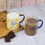لیوان پیرکس مدل good morning نمای بالا