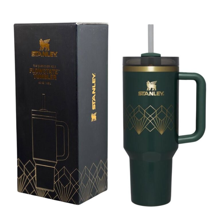 ماگ اورجینال استنلی طرح Deco Collection رنگ سبز تیره نمای حقیقی