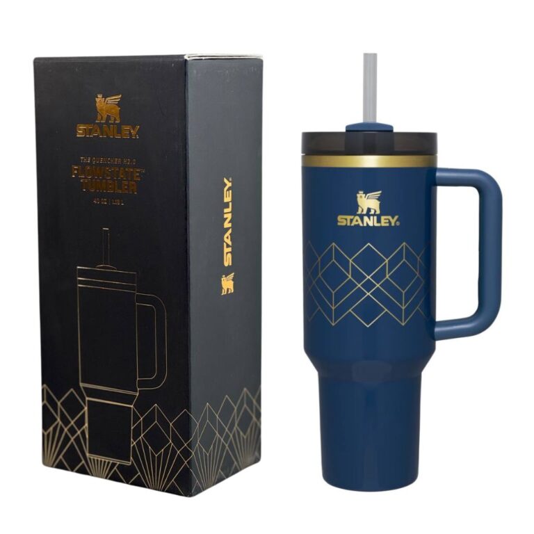 ماگ اورجینال استنلی طرح Deco Collection رنگ سرمه ای نمای حقیقی