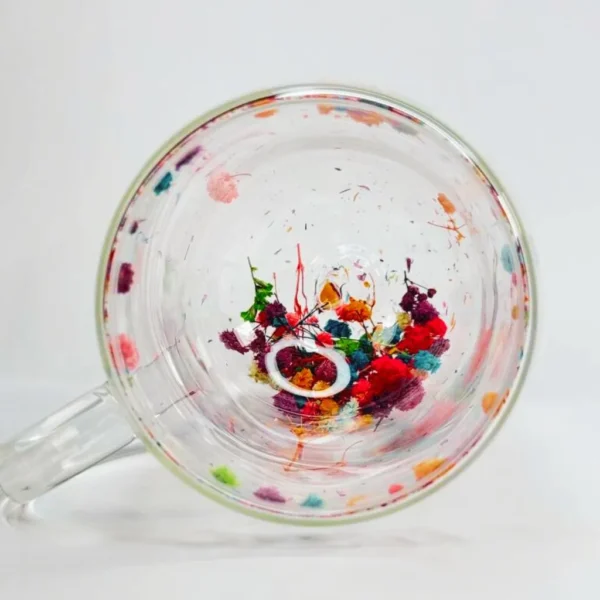 ماگ دوجداره گل خشک گنجایش 350ml نمای داخلی
