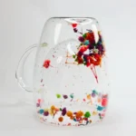 ماگ دوجداره گل خشک گنجایش 350ml نمای سرو ته