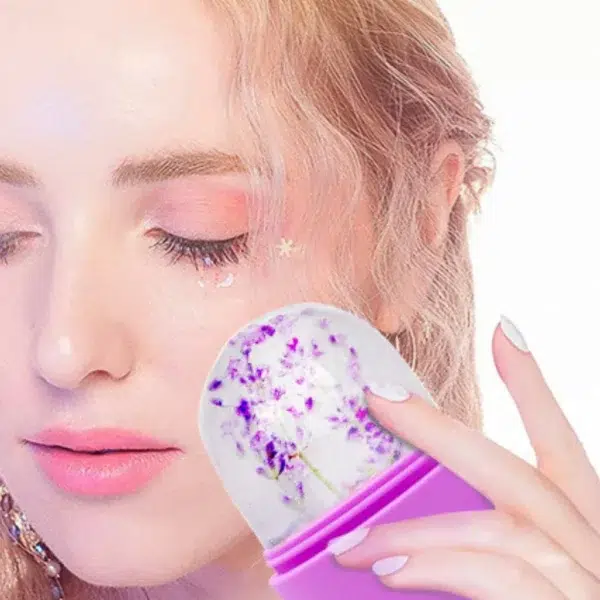 ماساژور یخ صورت مدل سیلیکونی نمای استفاده
