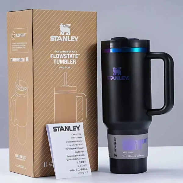 ماگ استنلی اورجینال طرح نئونی مینیمال گنجایش 1.18L نمای رو به رو
