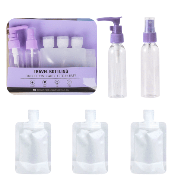 پک آرایشی مسافرتی مدل Travel bottling یاسی
