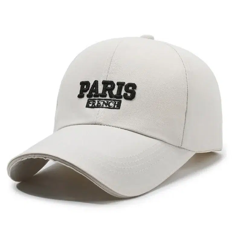 کلاه کپ اسپرت کتان مدل PARIS رنگ سفید